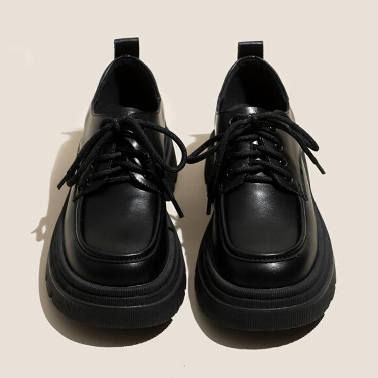 靴 レディース ローファー 厚底 紐靴 ブラック 春夏 カジュアルスタイル 女性用 靴 婦人靴 歩きやすい 普段使い