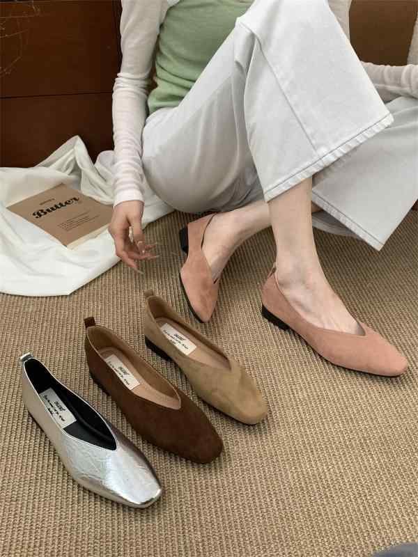 靴 レディース パンプス チャンキーヒール スエード調 柔らかい 履きやすい 疲れにくい ローヒール フ..