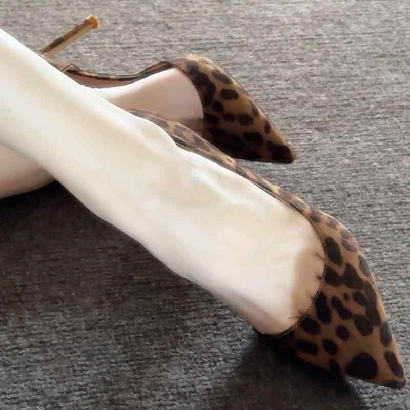 パンプス レディース ヒョウ柄 ポインテッドトゥ ピンヒール セクシー 超浅履き アニマル柄 ハイヒール エレガント パーティー イベント・靴頭形状: 方頭・スタイル: 简约・适用性别: 女・鞋跟高度: 8cm以上・图案: 纯色・适合季节:...