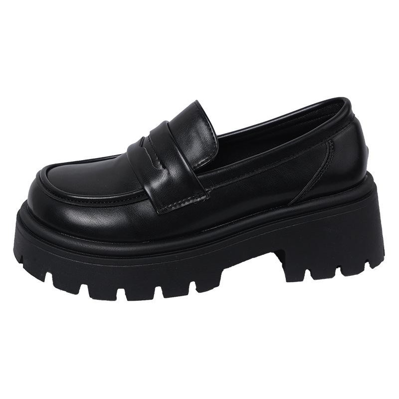 靴 レディース 厚底 ローファー ラウンドトゥ レトロ スタイル 小さいサイズ 大きいサイズ スリッポン 歩きやすい 履きやすい 滑り止め加工 クッション性 安定感 デイリーユース お出かけ 旅行 秋冬 ブラウン系