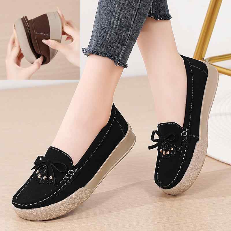 布靴 レディース 快適 柔らかい底 スリッポン ローヒール ぺたんこ 履きやすい 疲れない 滑り止め 黒 ブラック 歩きやすい 普段使い 仕事用