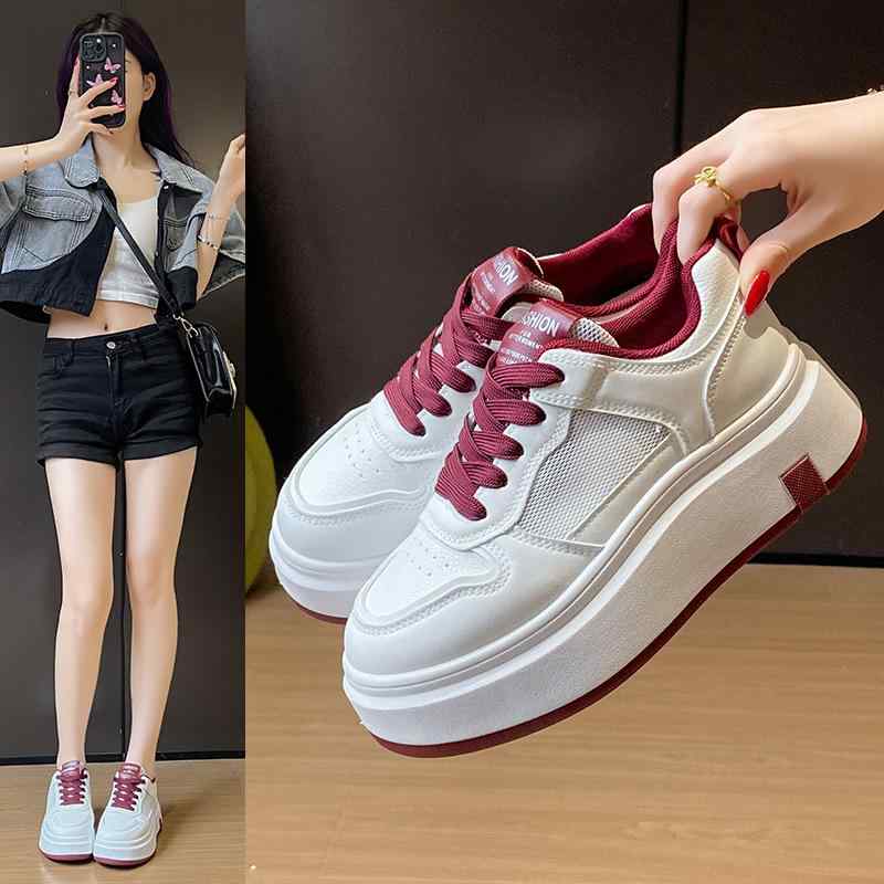 スニーカー レディース 韓国 ファッション インヒール 厚底 運動靴 通学靴 歩きやすい 疲れない カジュアル ローカット 美脚 白 無地 シンプル おしゃれ かわいい 軽量 普段使い2