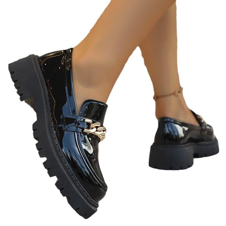 靴 レディース ローファー 厚底 スリッポン 疲れない 歩きやすい 美脚 インヒール 英国風 カジュアル 普段使い かわいい 黒