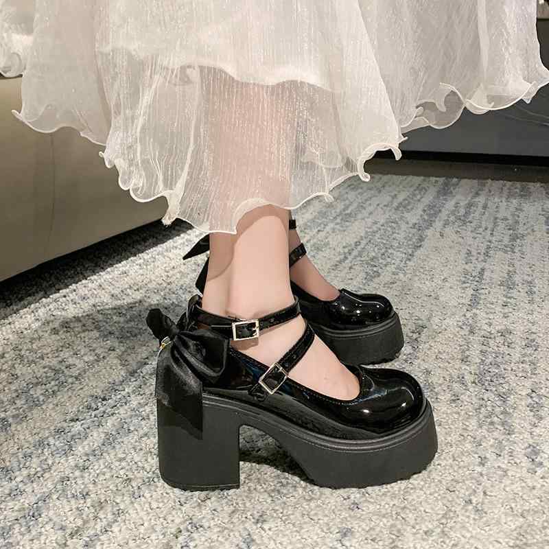 靴 レディース マリージェーン ローファー 厚底 英国風 レトロ かわいい 歩きやすい 疲れない 美脚 スタイルアップ ブラック ブラウン 春秋2