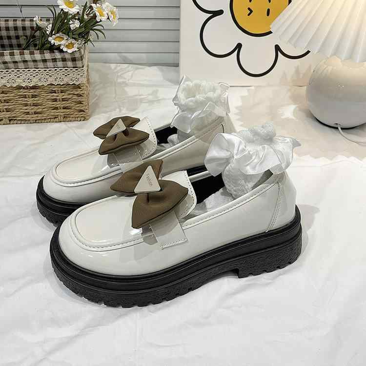 ローファー レディース 厚底靴 スリッポン ラウンドトゥ 太ヒール レザーシューズ 秋冬 靴 歩きやすい 普段使い カジュアル2