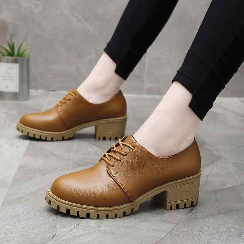 Shoes - 靴 レディース ローファー 厚底 太ヒール カジュアル 普段使い 通学 通勤 美脚 英国風 レトロ かわいい2