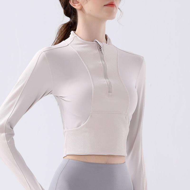 アウター レディース 秋冬 ハーフジップ 運動 ヨガ タイト 長袖 ショート丈 ランニング ジャケット スリム 着痩せ トレーニング ウェア