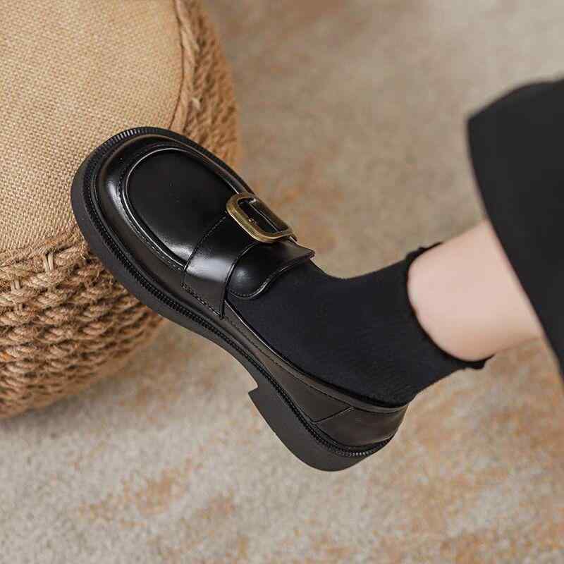 ローファー レディース 秋冬 フラットシューズ スリッポン 学生靴 厚底 靴 スクール風 ローヒール 合皮..