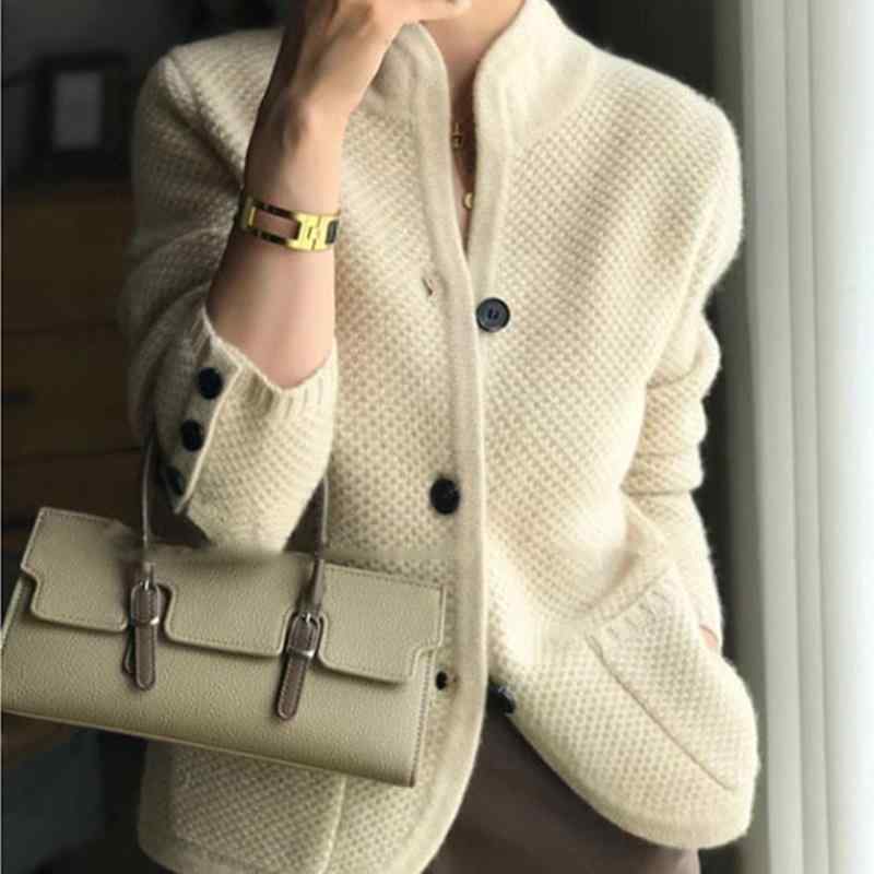 Long-Sleeved Knit - ニット カーディガン レディース ニット トップス 春秋 中華風 チャイナ風 ゆったり 羽織り ニット アウター ミドル丈 エレガント2
