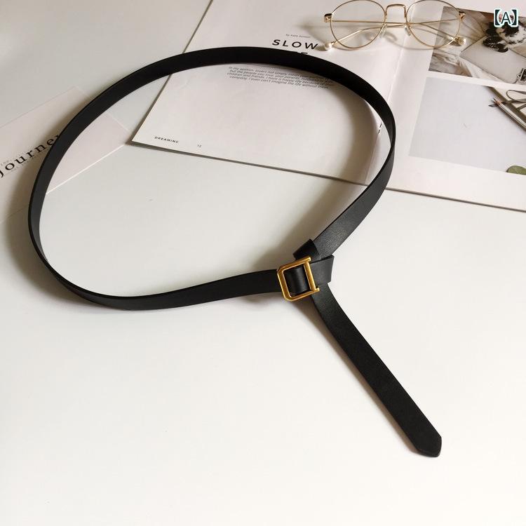 ベルト レディース 細ベルト PUレザー 飾りベルト ワンピース スカート セーター コート おしゃれ かわいい シンプル デイリー カジュアル2