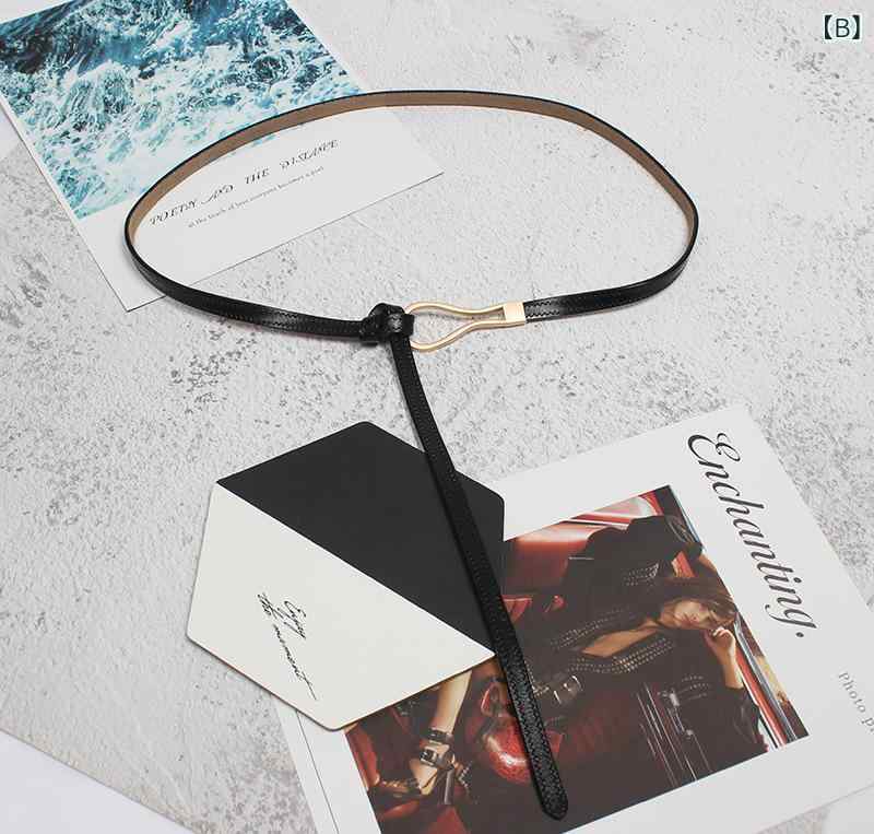 ベルト レディース 本革 細ベルト 飾り ワンピース スーツ おしゃれ ウエストマーク 白色