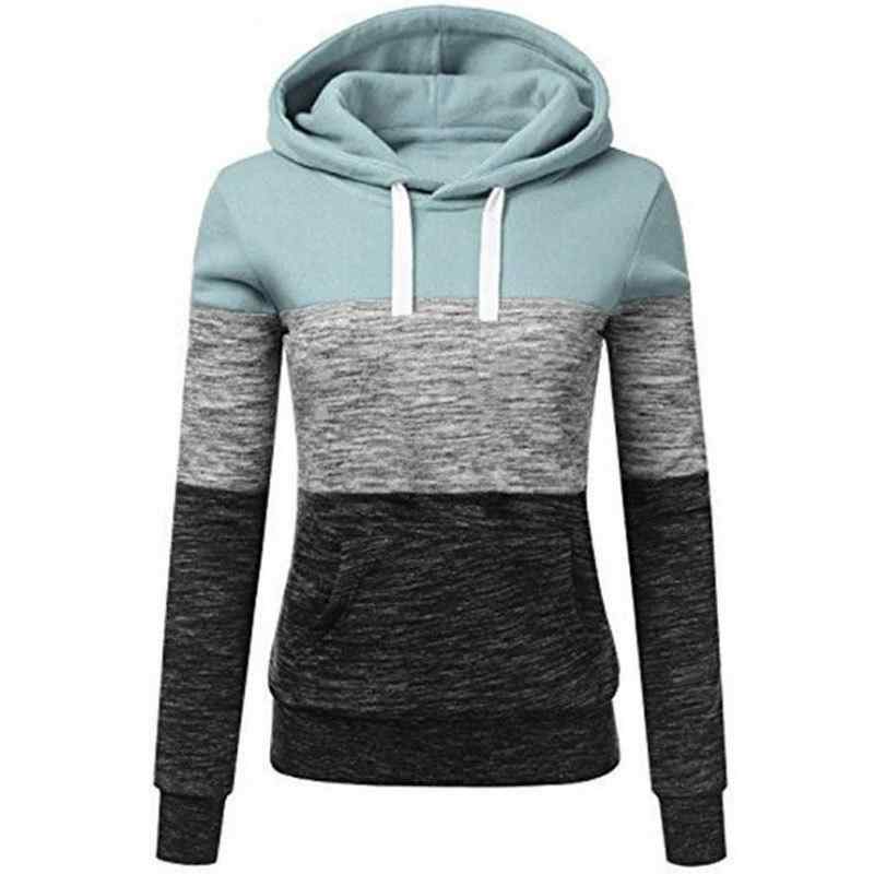 パーカー レディース 長袖 フード付き プルオーバー トップス カジュアル 切り替え 配色 スウェット スエット 普段使い リラックス ウェア(4.0)