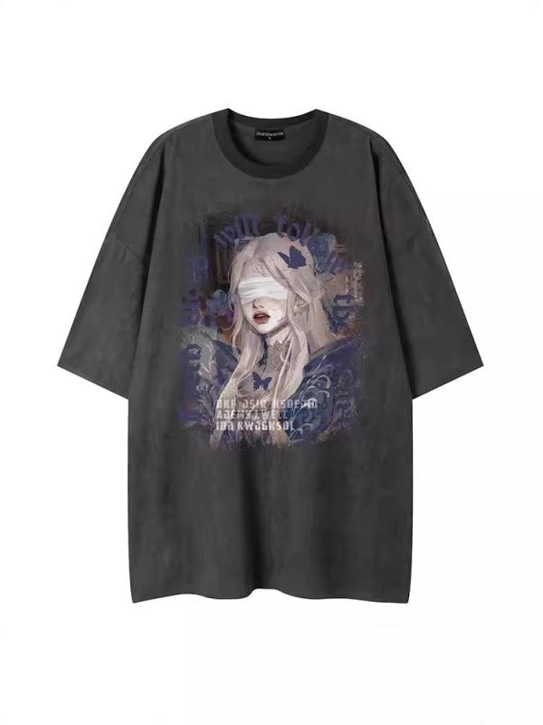 Other - Tシャツ レディース メンズ 男性用 美式 レトロ スエード 半袖 トップス カットソー 男女兼用 普段使い 高見え