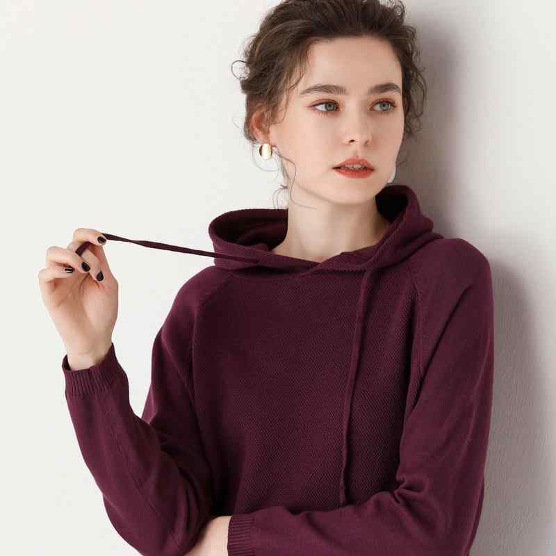 Long-Sleeved Knit - パーカー レディース ニット カーディガン 精梳綿 コットン 100% ゆったり 韓国風 ショート丈 秋冬 トップス 普段使い 部屋着 かわいい