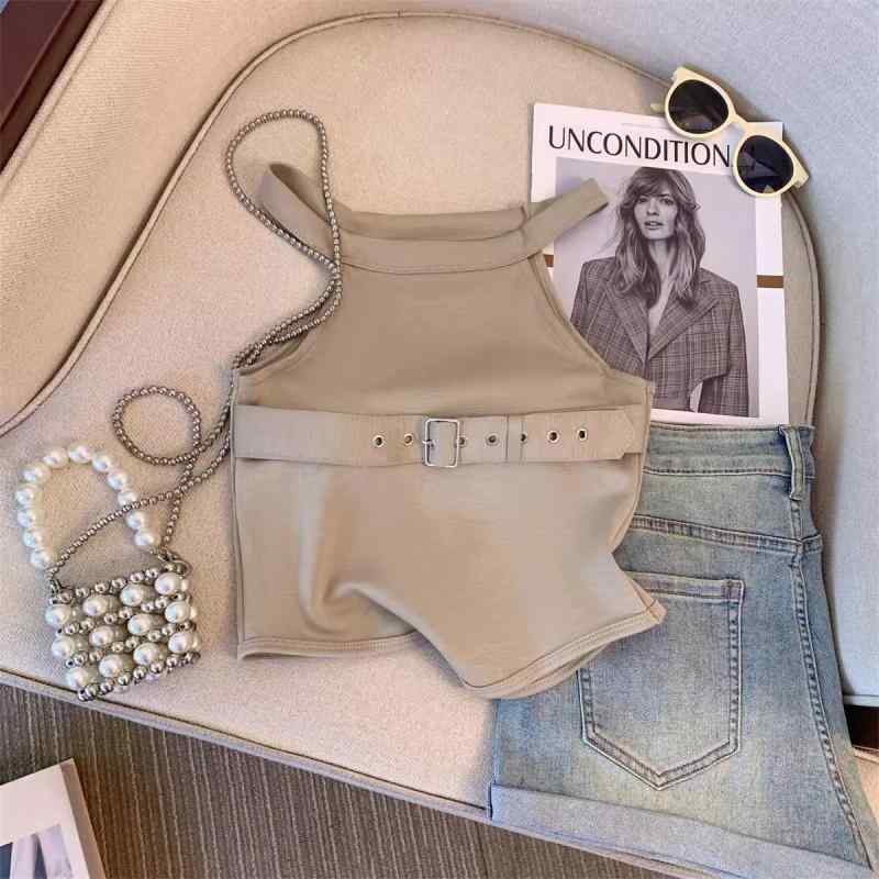 ヨガ トップス レディース 大円領 デザイン ノースリーブ スポーツ タンクトップ へそ出し トレーニング ウエア インナー 接触冷感 吸湿速乾