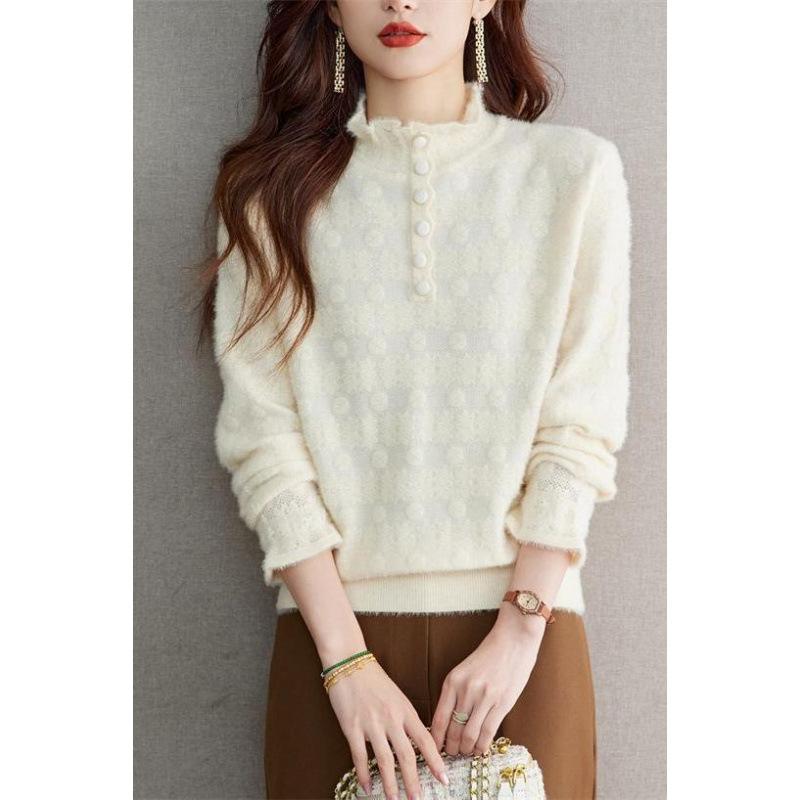 ニット レディース 秋冬 ゆったり 厚手 水貂毛 タートルネック トップス プルオーバー あったか 暖かい 防寒 リブニット きれいめ 上品 かわいい ふわふわ 伸縮性 ストレッチ やわらかい 肌触り 良い おしゃれ 着痩せ デイリー 普段使い