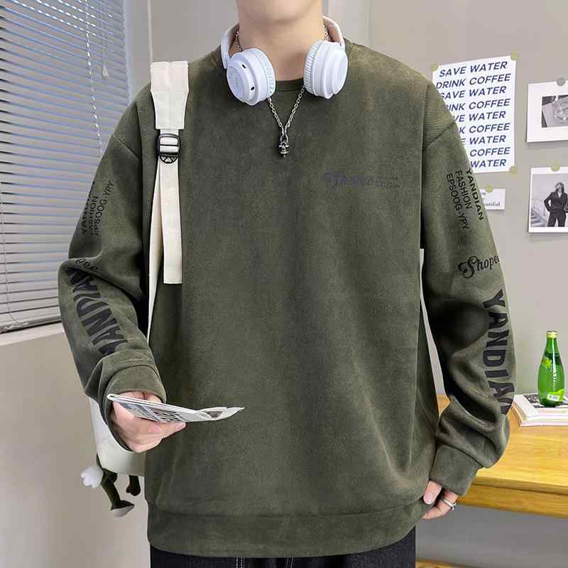 樂天商城 - スウェット メンズ 男性用 秋冬 長袖 トレーナー プルオーバー 裏起毛 厚手 スエード 部屋着 普段使い カジュアル