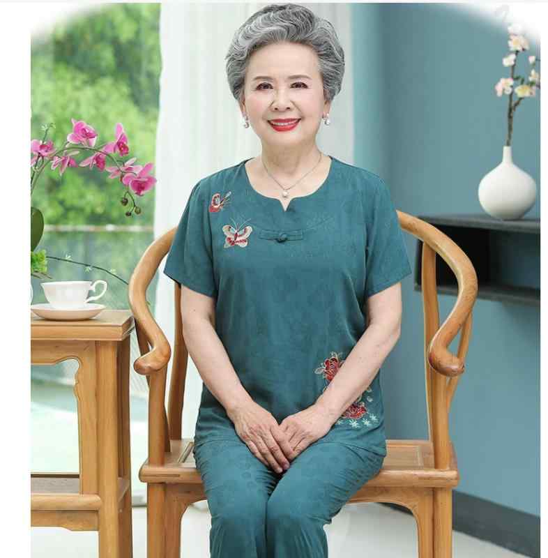 Tシャツ レディース 60代 70代 夏服 半袖 快適 綿麻 刺繍 ミセス シニア 婦人服 カットソー トップス 涼しい 薄手 おしゃれ かわいい 高齢者向け 女性 お母さん おばあちゃん