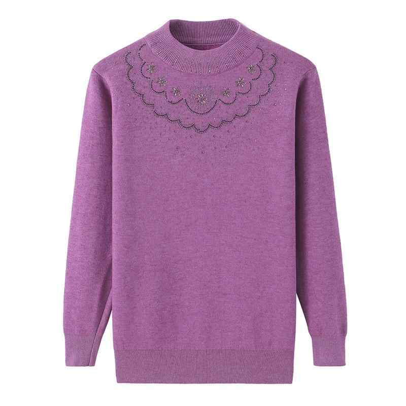 ニット レディース シニア 裏起毛 あったか ハイネック セーター 大きいサイズ プルオーバー ミセス 婦人服 トップス2