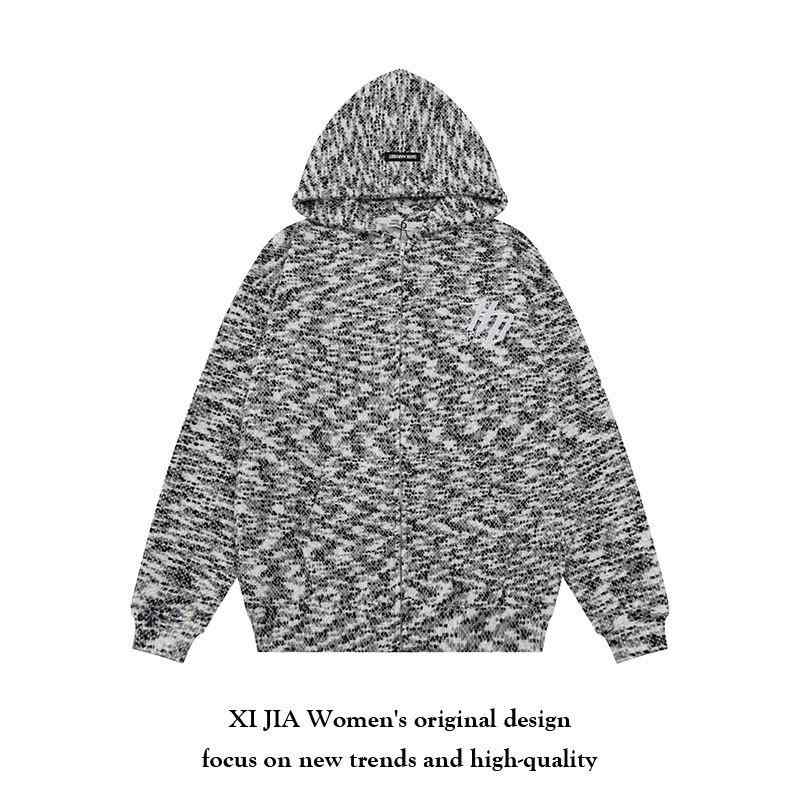 パーカー レディース ブランド ゆったり カジュアル ジャケット アウター 刺繍 カラフル 水玉模様 春夏 秋冬(4.0)