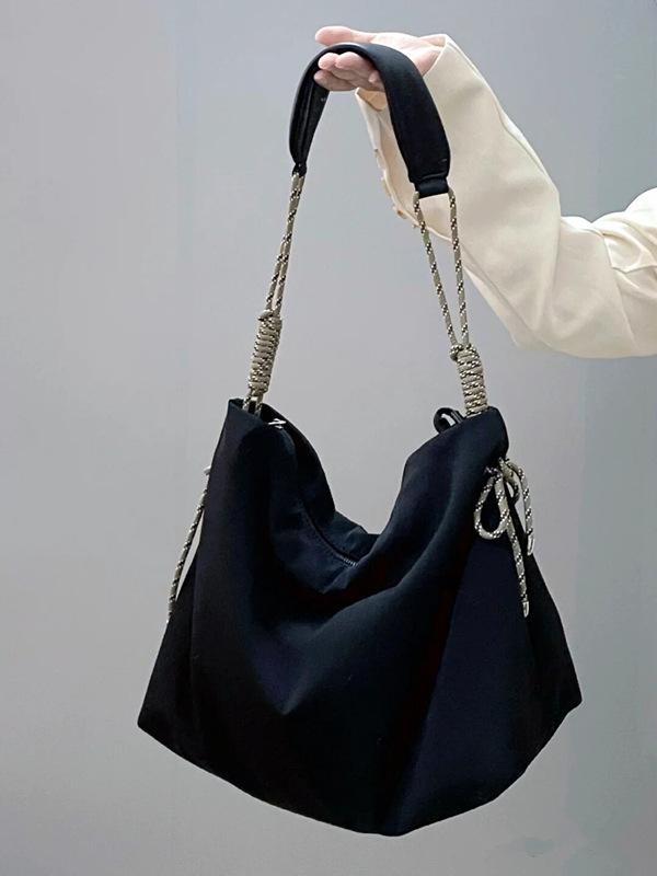 トートバッグ レディース 大容量 キャンバス 学院風 カジュアル ロープ 結び 調整可能 ショルダーバッグ 斜めがけ 鞄 オックスフォード(4.0)