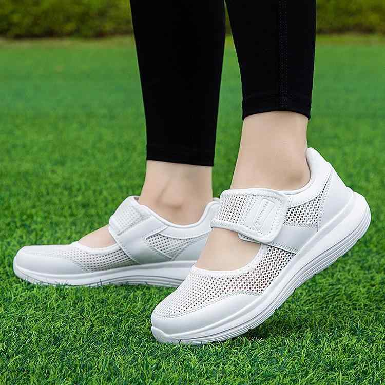 靴 レディース 大きいサイズ スリッポン 紐なし メッシュ 通気性 ローカット マジックテープ 履きやすい 婦人靴 ウォーキングシューズ ランニングシューズ 普段使い 伸縮性 軽量 春夏