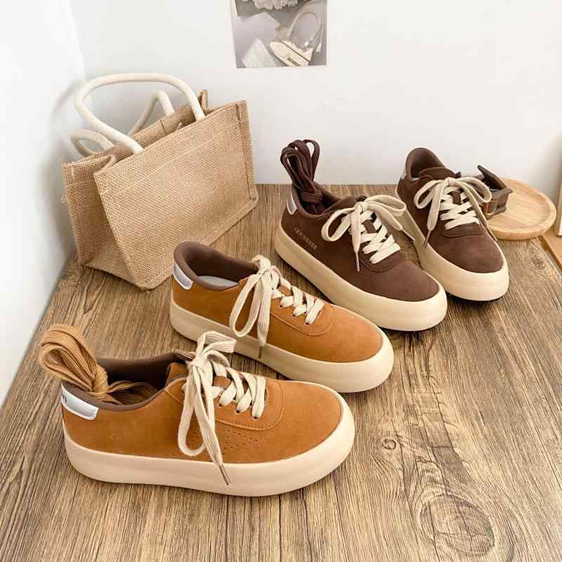 靴 レディース 秋冬 厚底 レトロ スニーカー スリッポン ラウンドトゥ カジュアル シューズ 再生繊維 ..