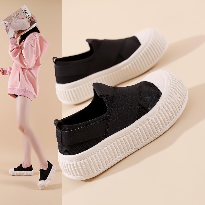 スニーカー レディース 春夏 スリッポン ローカット 紐なし 軽量 フラットソール 歩きやすい 普段使い スケーターシューズ カジュアル かわいい 白