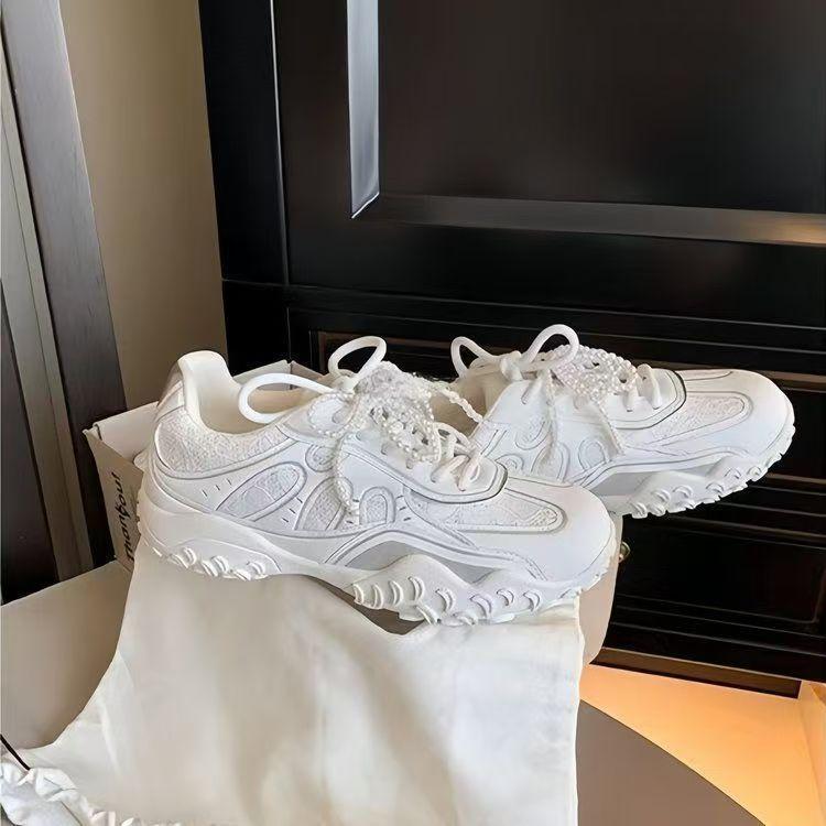 スニーカー レディース 厚底 ランニングシューズ カジュアル 運動靴 白 ローカット シルバー 通気性 スポーツ ジョギング 普段使い 春夏(4.0)