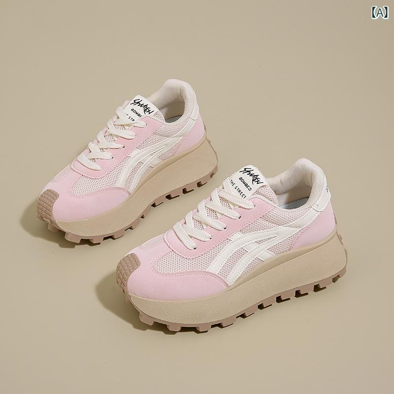 スニーカー レディース 厚底 インヒール ダッドスニーカー スポーツ ランニング 運動靴 カジュアル 普段使い 美脚 身長アップ 春夏