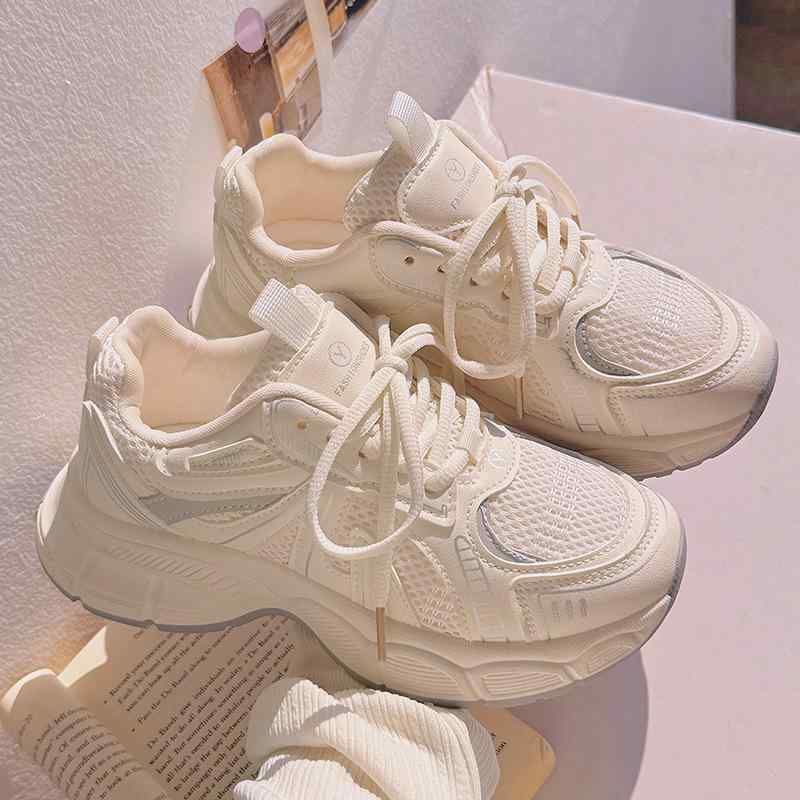 スニーカー レディース 2025年春夏新作 通気性 白スニーカー メッシュ 軽量 普段使い