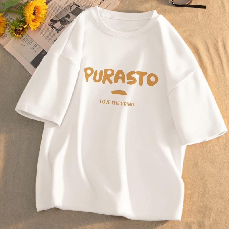 樂天商城 - Tシャツ 男女兼用 半袖 新疆綿100% ファッション トップス ゆったり ラウンドネック 体型カバー 普段使い 部屋着