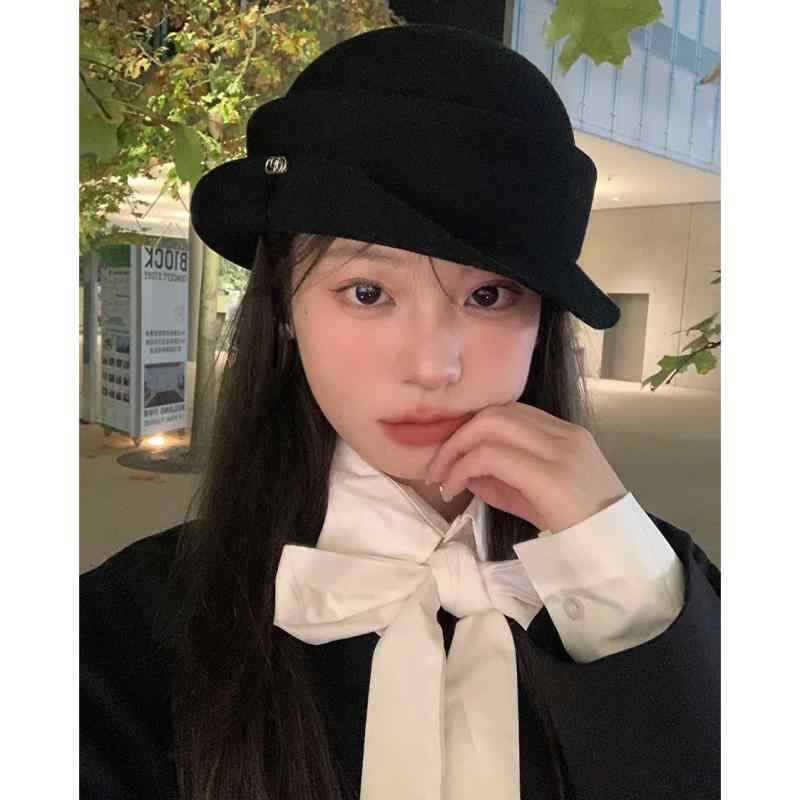 ベレー帽 レディース 秋冬 法式 帽子 ウール 漁夫帽 婦人帽子 上品 ハット 高級感 クラシカル2