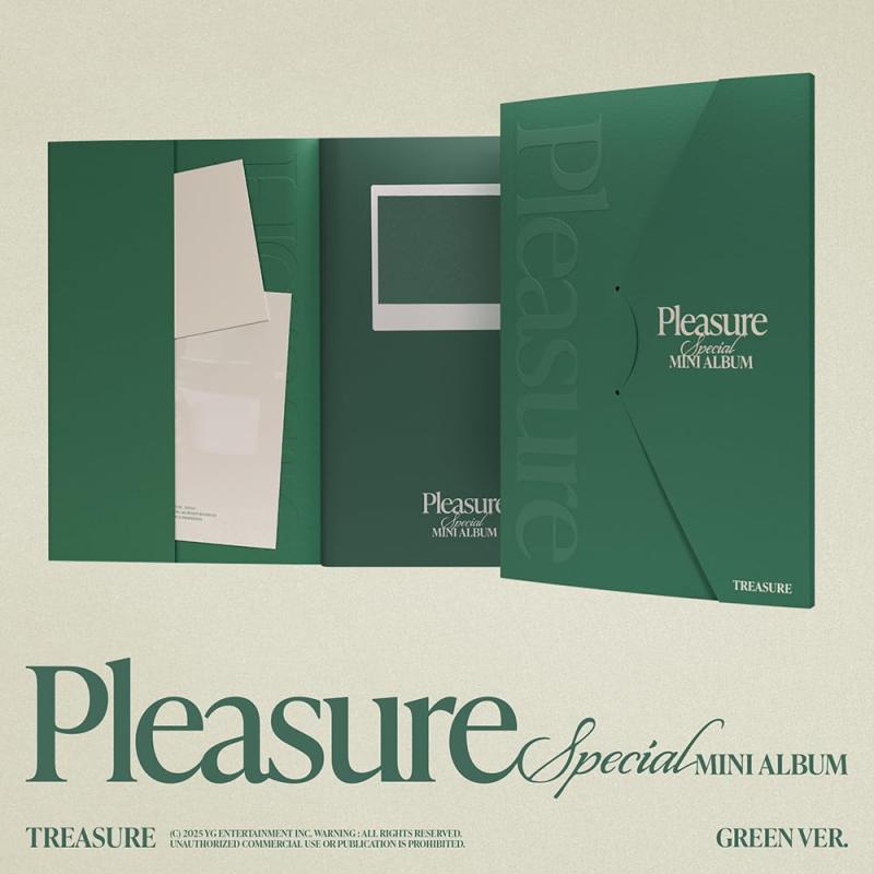 【中古】【メーカー特典あり】TREASURE SPECIAL MINI ALBUM [PLEASURE] [GREEN VER.](AL(輸入盤)([GREEN VER.]))(特典:応募抽選特典シリアルコード入りポストカード＆オリジナルトレーディングカ