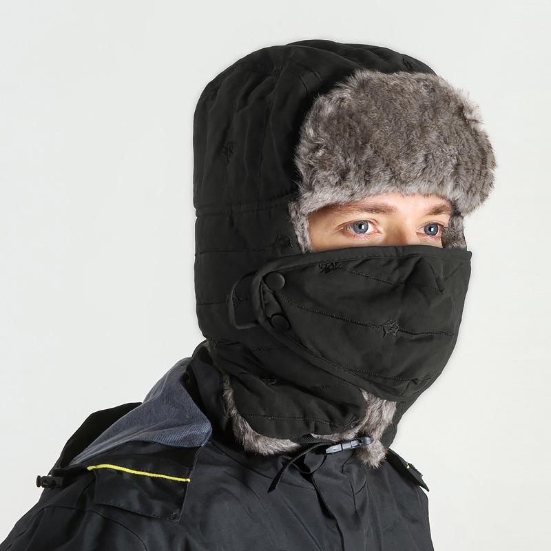 帽子 男性用 防寒 スキー キャップ アウトドア 登山 サイクル 防風 イヤーマフ マスク 雷鋒帽 加厚 保温2