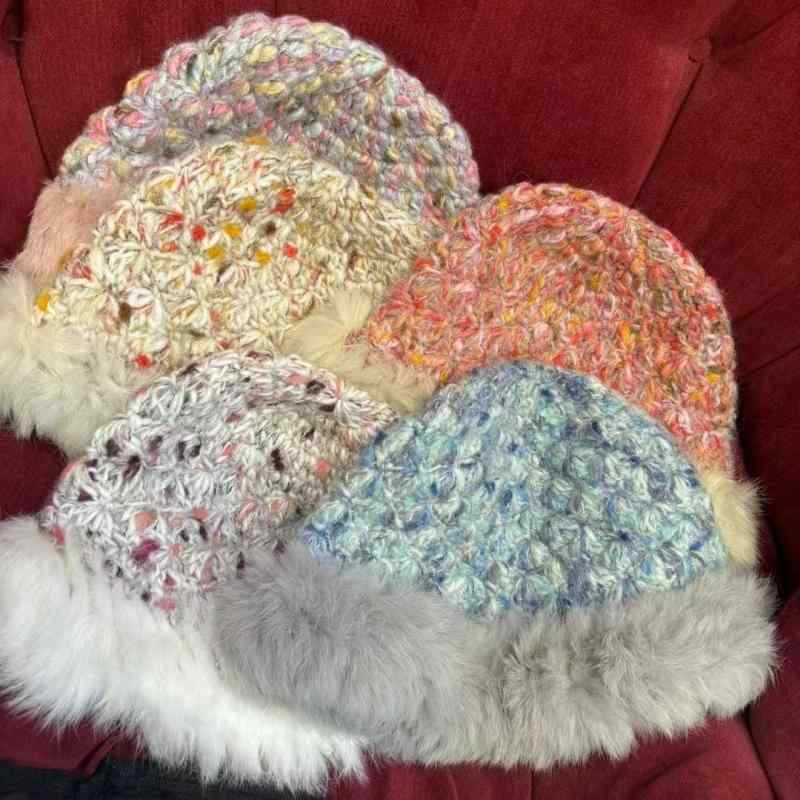 ニット帽 レディース 秋冬 韓国風 ファッション 混色 耳当て付き ウール 漁夫帽 頭套 男性用 防寒 あったか ふわふわ(4.0)