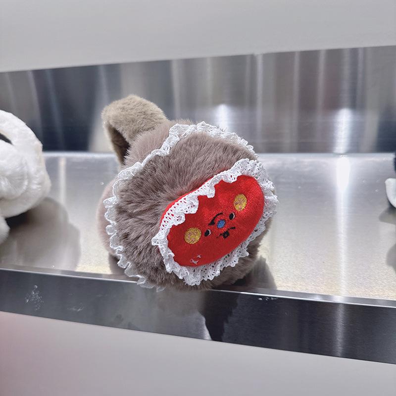 イヤーマフ レディース 秋冬 花柄 ボア あったか イヤーウォーマー 防寒 ふわふわ かわいい 韓国 ファッション ガーリー フェミニン2