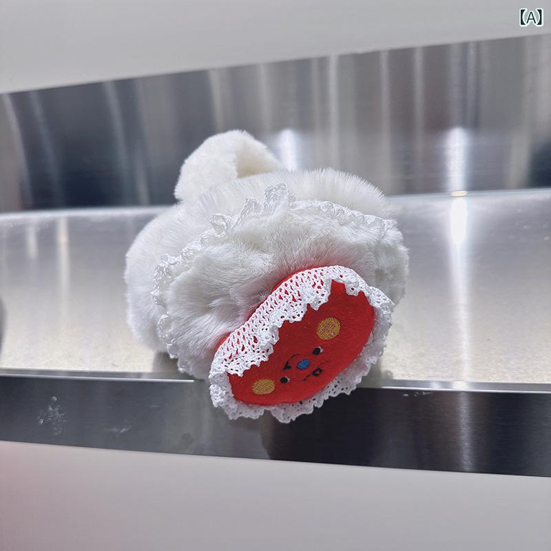 イヤーマフ レディース 秋冬 花柄 ボア あっ...の紹介画像2