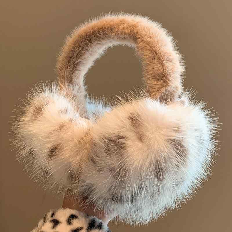 イヤーマフ レディース 秋冬 韓国風 フェイクファー ヒョウ柄 豹柄 ふわふわ 厚手 防寒 保温 自転車 バイク 通勤 通学 かわいい おしゃれ・性別: 女・対象年齢: 成年・素材: 毛・スタイル: 基本・柄: 豹纹・カラー: 棕色,灰色・サイズ: 均码・機能: 保温・スタイル: かわいい・シーン: 日常