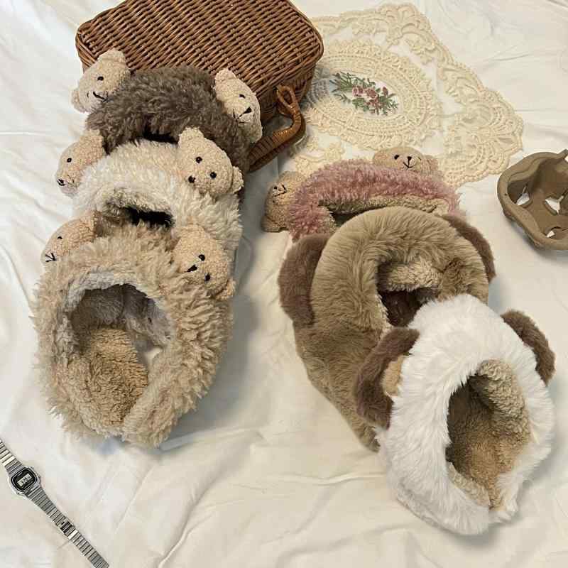 イヤーマフ レディース 秋冬 かわいい 小熊 ふわふわ 耳カバー 耳あて 防寒 イヤーウォーマー