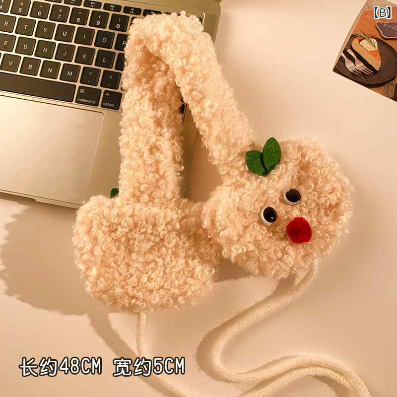 耳あて レディース かわいい 赤色 リンゴ モ...の紹介画像3