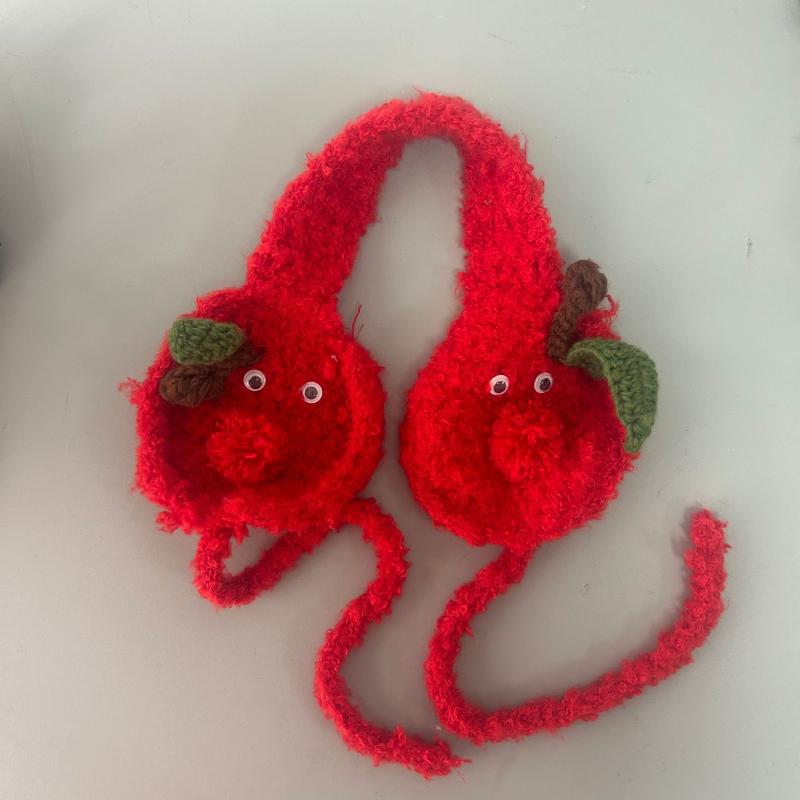 イヤーマフ レディース かわいい 防寒 保温 リンゴ型 学生 自転車 秋冬2(4.0)