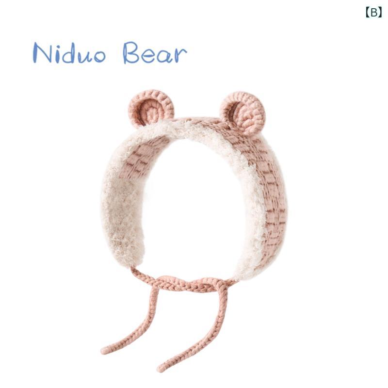 ニット帽 ベビー キッズ 秋冬 耳当て付き 防寒 防風 暖かい 女の子 子供用