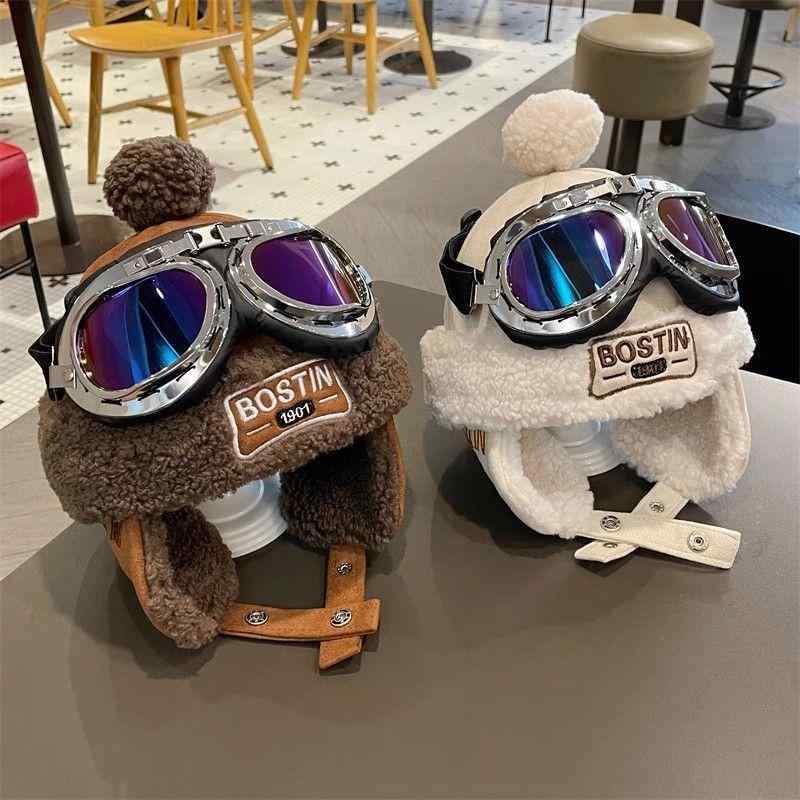 帽子 子供 秋冬 男の子 雷鋒帽 (らいほうぼう) ボア 保温 女の子 ベビー 厚手 冬 眼鏡付き 耳当て かわ..