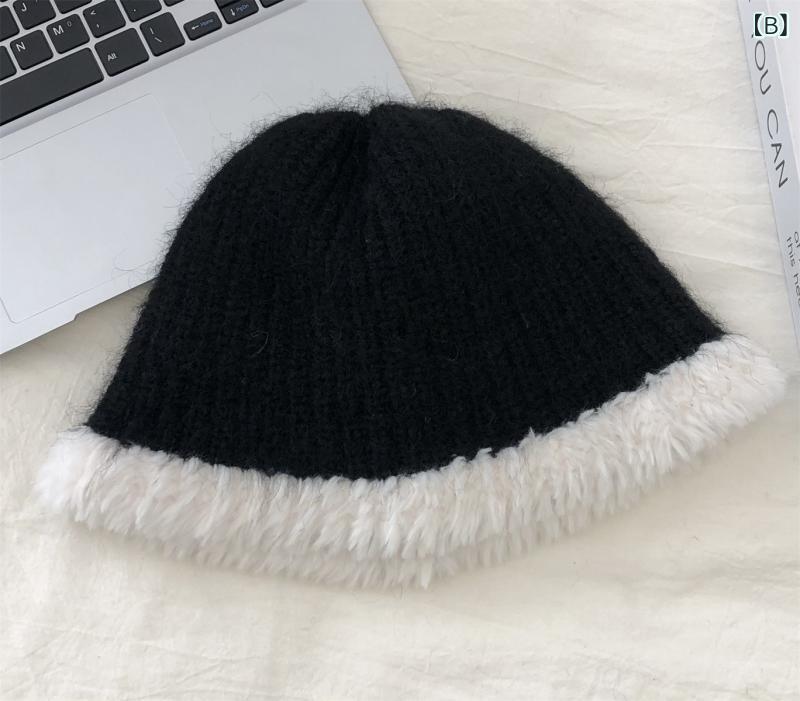 帽子 レディース 秋冬 ニット帽 大頭 漁夫帽 かわいい 小顔効果 保温 防寒 耳あて付き 毛糸 ウール2