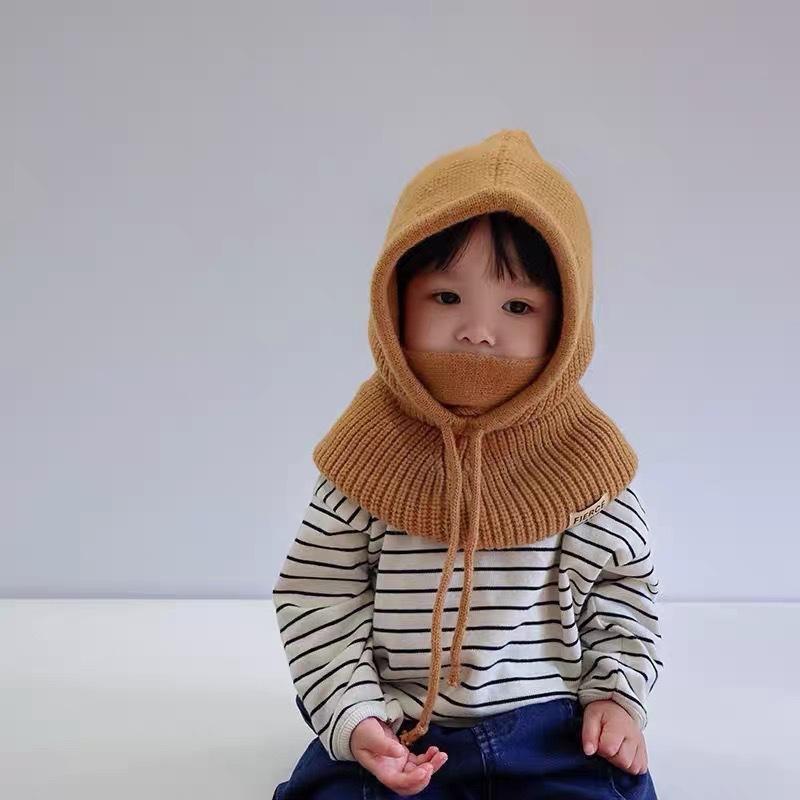 帽子 キッズ 子供用 ニット帽 ネックウォーマー 一体型 秋冬 防寒 男の子 女の子 かわいい