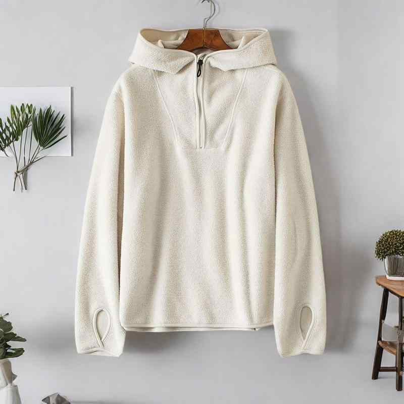 トレーナー レディース 秋冬 裏起毛 厚手 暖かい スウェット おしゃれ 小綺麗 無地 ハーフジップ パーカー