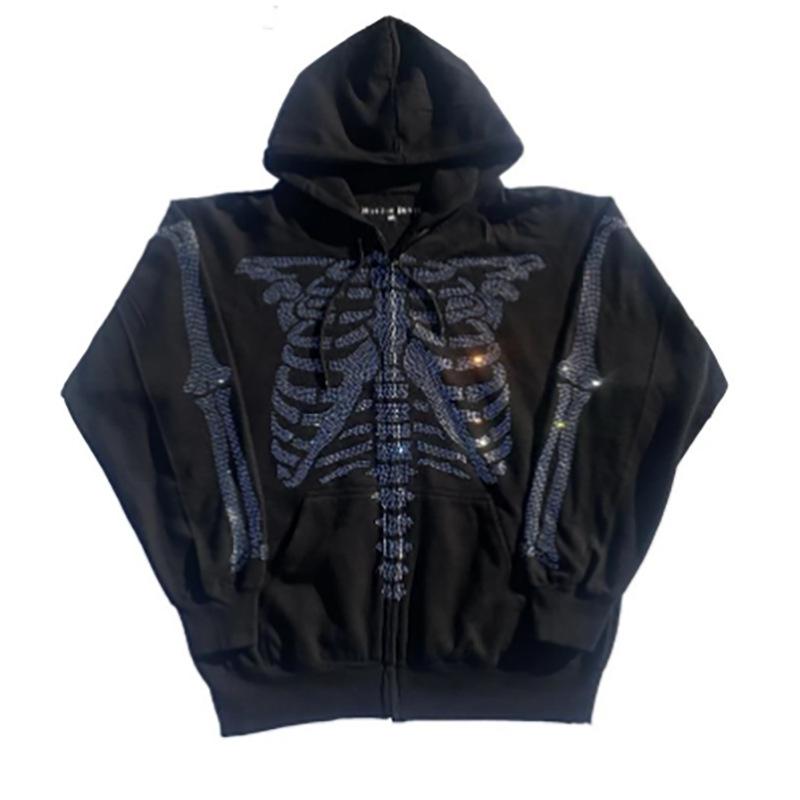 パーカー レディース ジルコニア ダンス 衣装 長袖 トップス スウェット Y2K ガールズ ゴシック 電気メッキ加工 フーディ 普段使い かわいい ラッキーアイテム[ "・柄: プリント", "・フィット: ルーズ", "・着丈: ミドル丈(65-80cm)", "・袖丈: 長袖", "・袖のタイプ: レギュラー", "・ネックライン: フード付き", "・厚さ: 中", "・流行の要素: プリント", "・加工: プリント/染色", "・素材: 綿混紡", "・カラー: ブラック（フリース）, コーヒー（フリース）", "・サイズ: S, M, L, XL, XXL, XXXL", "・スタイル: ストリート, ヒップホップ, ダーク", "・対象: 女性", "・製品カテゴリ: スウェット/フリース"]