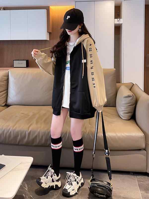 パーカー レディース 秋冬 韓国風 長袖 配色 スウェット トレーナー 厚手 あったか フード付き トップス ゆったり 普段使い かわいい リラックス カジュアル スタイル