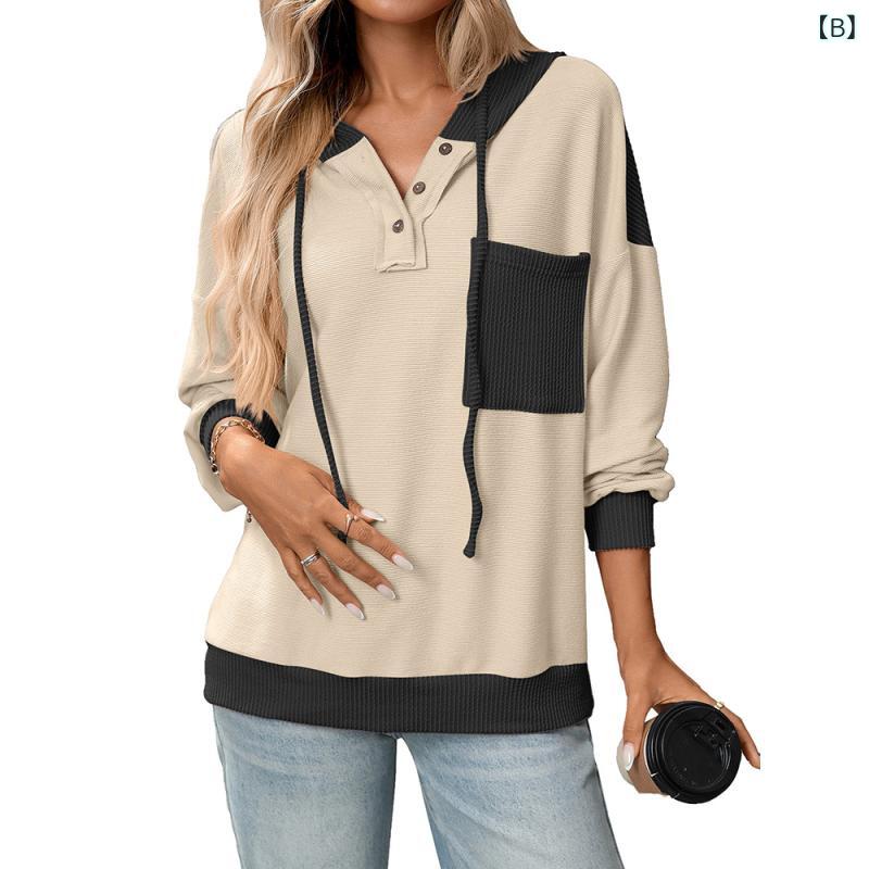 パーカー レディース 秋冬 トップス プルオーバー スウェット トレーナー 撞色 切り替え 長袖 カジュアル かわいい